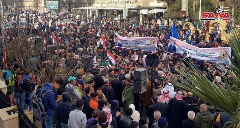 تجمع هزاران نفر در «الحسکه» علیه اشغالگری ترکیه