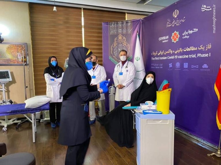 تصویری از اولین داوطلب دریافت واکسن کرونای ایرانی