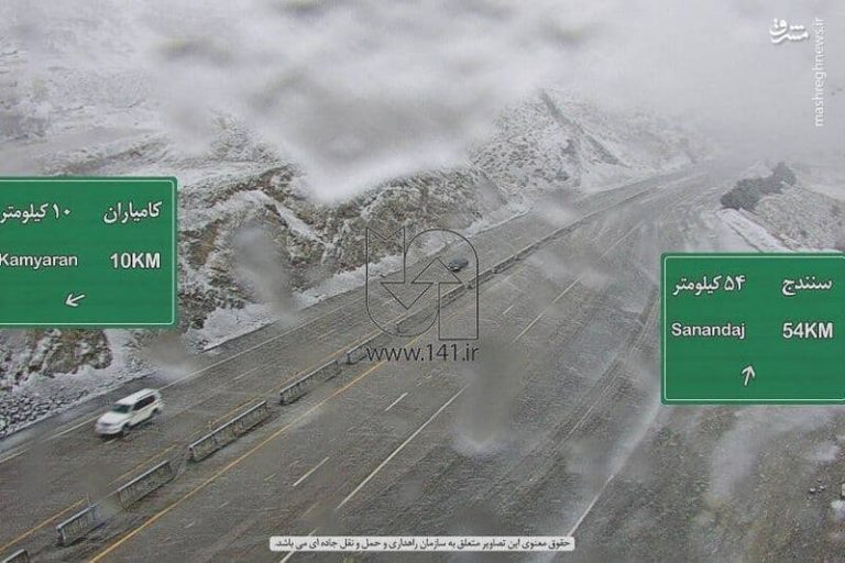 عکس/ برف و کولاک در جاده سنندج