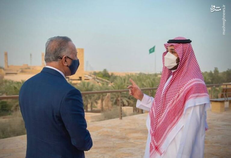 عکس/ دیدار مصطفی الکاظمی و بن سلمان در ریاض