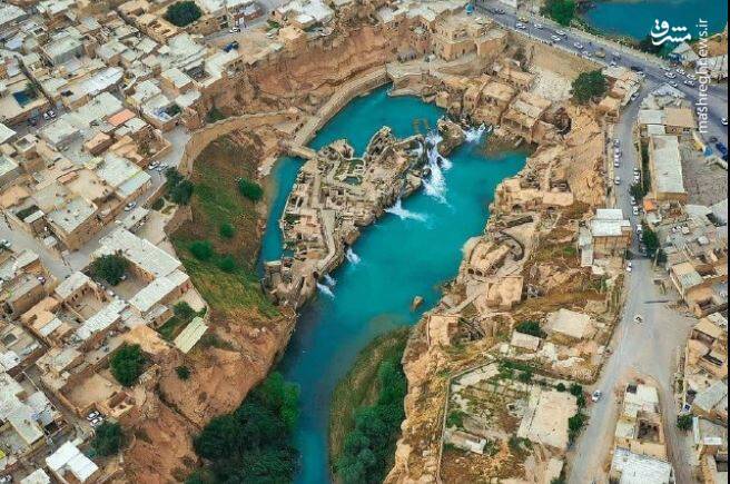 عکس/ شاهکار سازههای آبی شوشتر را از بالا ببینید