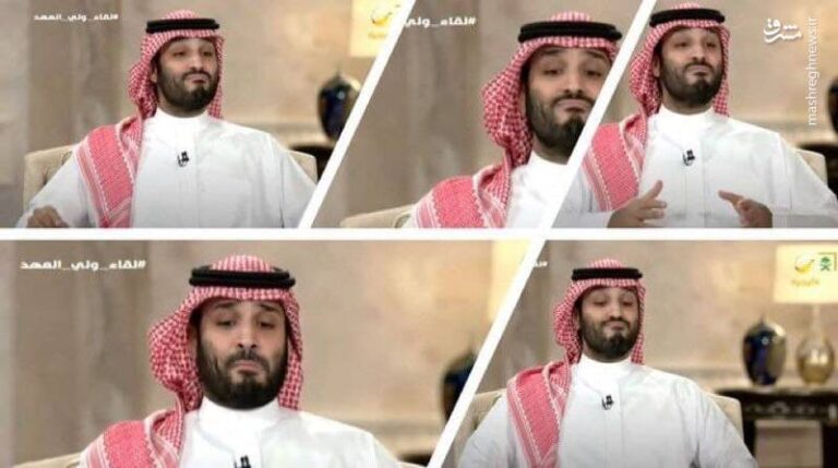 عکس/ حرکات عجیب بن سلمان در مصاحبه زنده تلویزیون