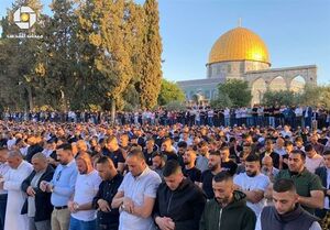 نماز عید فطر دهها هزار فلسطینی در مسجدالأقصی