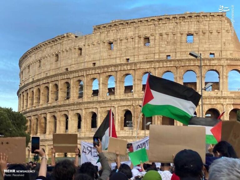 راهپیمایی دفاع از فلسطین در ایتالیا
